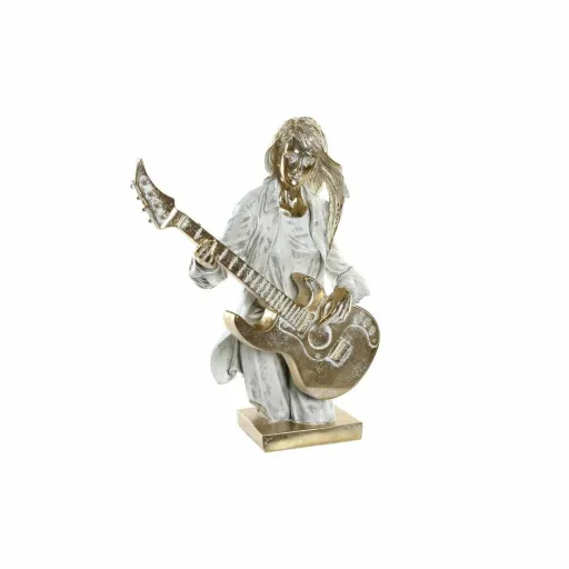 Figura Decorativa DKD Home Decor 37 x 25 x 50 cm Dourado Branco Músico