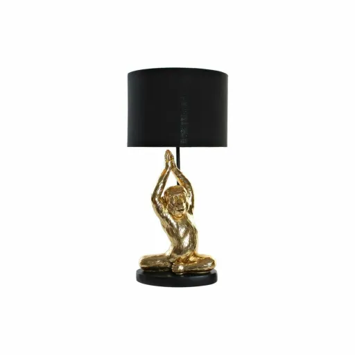 Lâmpada de Mesa DKD Home Decor Preto Dourado Poliéster Resina Macaco (25 x 25 x 48 cm)