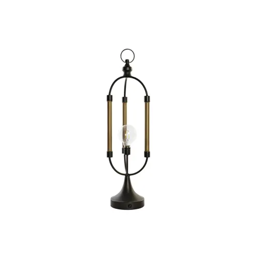 Decoração Luminosa DKD Home Decor Preto Dourado Metal (18 x 18 x 61 cm)