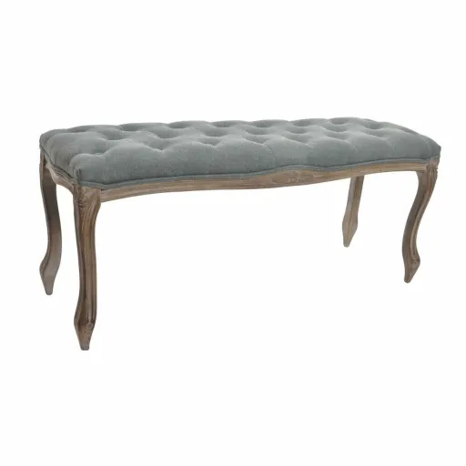 Banqueta DKD Home Decor   Cinzento Natural Madeira Poliéster Cinzento Escuro (112 x 36 x 48 cm)