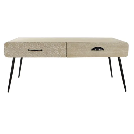 Mesa de Centro DKD Home Decor Preto Multicolor Cobre Natural Metal Madeira de Paulónia Madeira MDF 100 x 52 x 42,5 cm 100 x 52 x