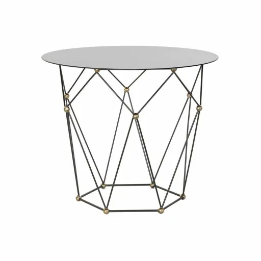 Mesa de Apoio DKD Home Decor Preto Metal Cristal Dourado (70 x 70 x 60 cm)