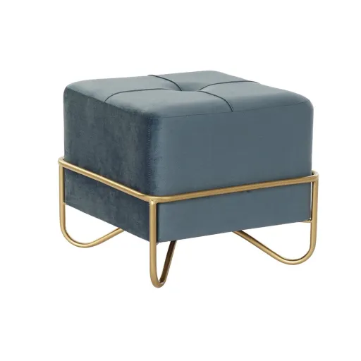 Banqueta DKD Home Decor 8424001850921 Azul Multicolor Dourado Espuma Metal Madeira MDF 42 x 42 x 38 cm