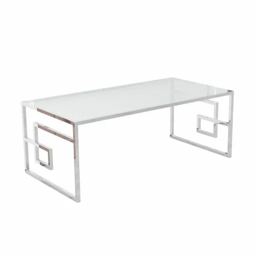 Mesa de Apoio DKD Home Decor Cristal Metal Prata (120 x 60 x 45 cm)