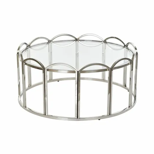 Mesa de Apoio DKD Home Decor Cristal Prateado Metal (100 x 100 x 45 cm)