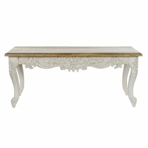 Mesa de Jantar DKD Home Decor Acabamento Envelhecido Branco Multicolor Natural Madeira Madeira de Mangueira 120 x 61 x 49 cm