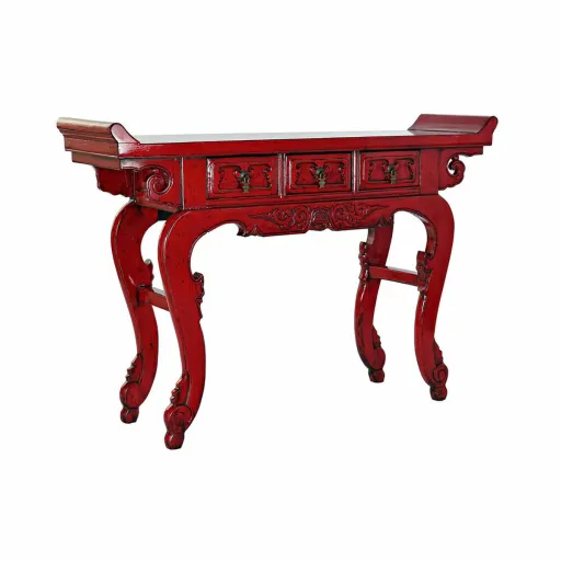 Consola DKD Home Decor Vermelho Metal Madeira de Olmo (135 x 37 x 89 cm)