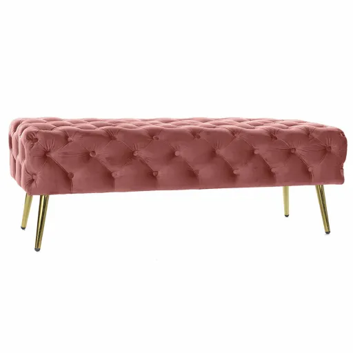 Banqueta DKD Home Decor Cor de Rosa Dourado (120 x 45 x 40 cm)