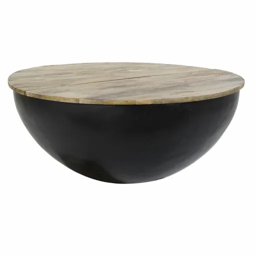 Mesa de Apoio DKD Home Decor Castanho Preto Metal Madeira de Mangueira 95 x 95 x 40 cm 93,5 x 93,5 x 40 cm