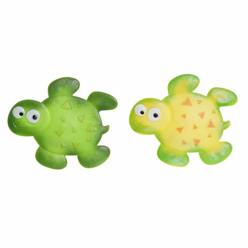 Tapete de Banho DKD Home Decor 11,5 x 1 x 10 cm Verde Amarelo Infantil Tartaruga PVC 10 cm (2 Unidades)