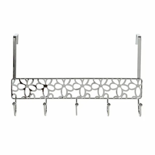 Ganchos para Portas DKD Home Decor Prateado Metal Plástico Bloemen 32 x 10 x 19 cm