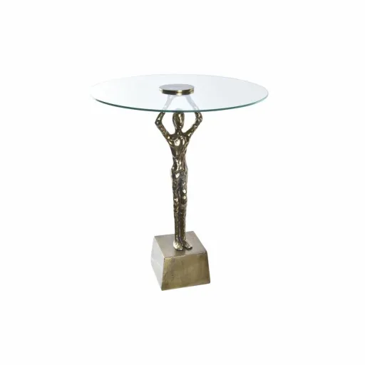 Mesa de Apoio DKD Home Decor Cristal Dourado Alumínio 46 x 46 x 57 cm