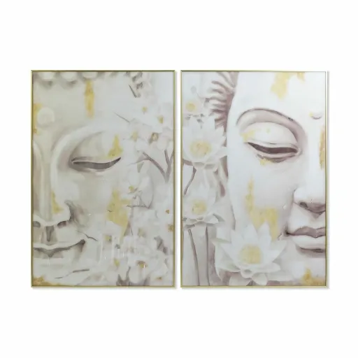 Pintura DKD Home Decor Buda 80 x 4 x 120 cm Oriental (2 Unidades)