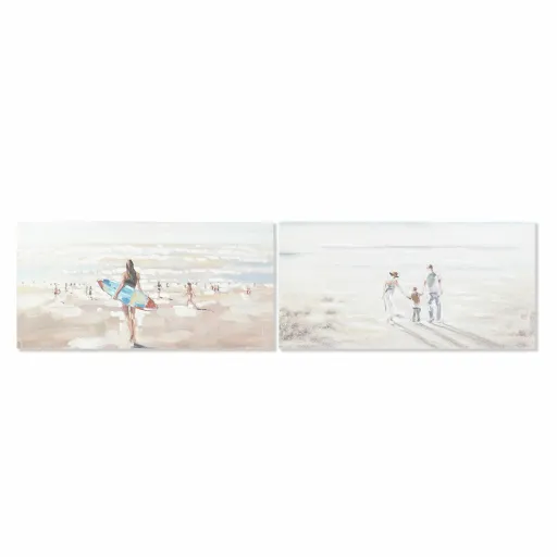 Pintura DKD Home Decor Praia 120 x 3,7 x 60 cm (2 Unidades)