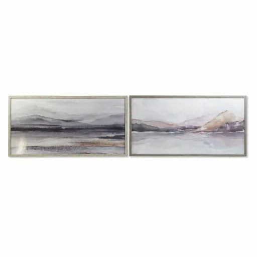 Pintura DKD Home Decor 124 x 4,5 x 64 cm Montanha Moderno (2 Unidades)