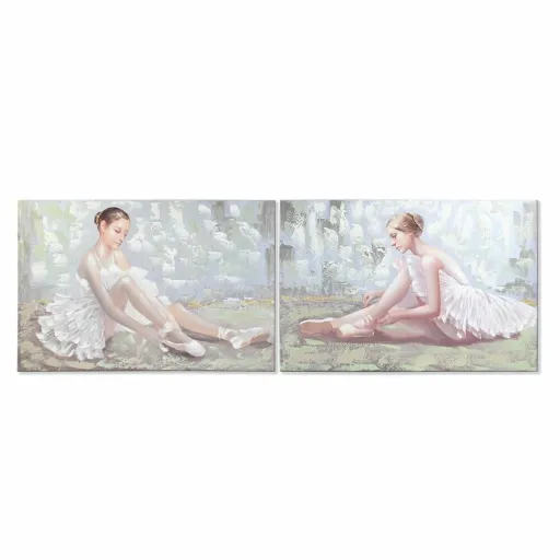 Pintura DKD Home Decor 120 x 3 x 80 cm Bailarina Ballet Tradicional (2 Unidades)