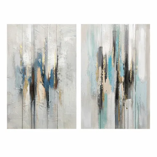 Pintura DKD Home Decor Abstrato 80 x 3 x 120 cm Urbana (2 Unidades)