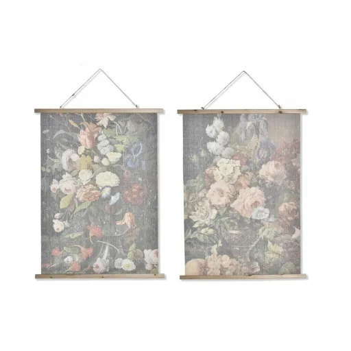 Pintura DKD Home Decor Bloemen Moderno 75 x 2 x 100 cm (2 Unidades)