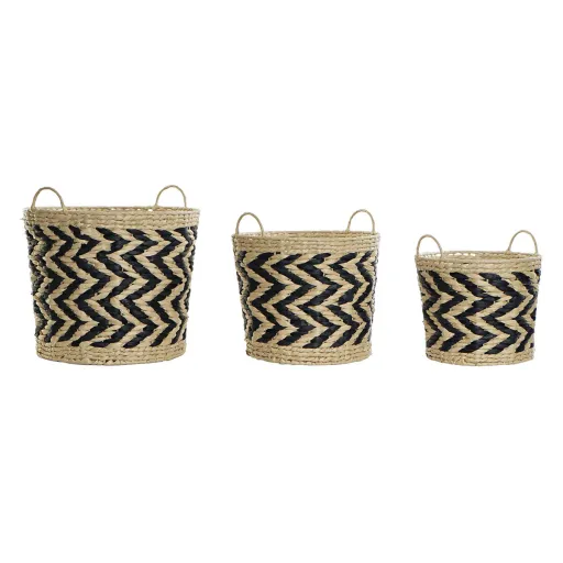 Conjunto de Cestas DKD Home Decor Fibra (40 x 40 x 35 cm)