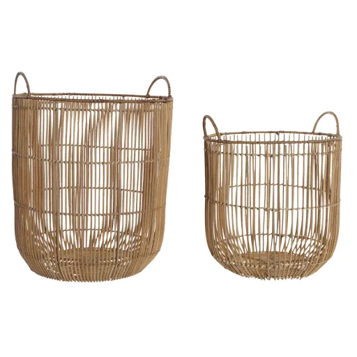 Conjunto de Cestas DKD Home Decor Rotim (40 x 40 x 51,5 cm)