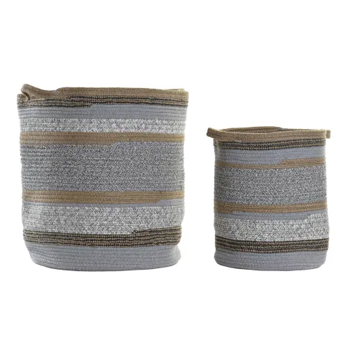 Conjunto de Cestas DKD Home Decor Algodão Jute (40 x 40 x 45 cm)