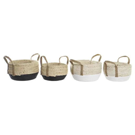 Conjunto de Cestas DKD Home Decor 33 x 33 x 20 cm Fibra Natural (2 Unidades)