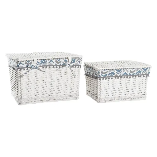 Conjunto de Cestas DKD Home Decor Poliéster Vime (45 x 35 x 30 cm)