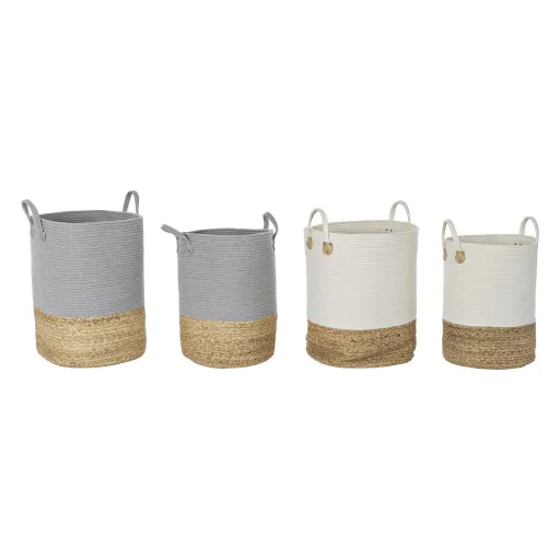 Conjunto de Cestas DKD Home Decor 40 x 40 x 52 cm Fibra Natural Boho (2 Unidades)