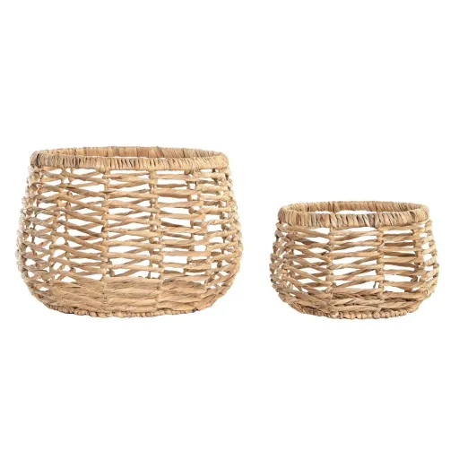 Conjunto de Cestas DKD Home Decor Fibra (48 x 48 x 33 cm)