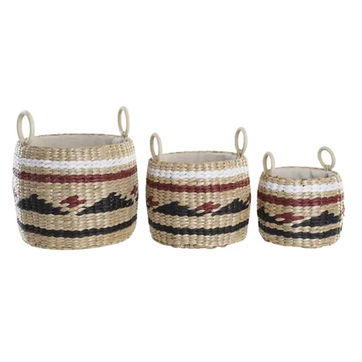 Conjunto de Cestas DKD Home Decor Fibra Natural (30 x 30 x 25 cm)