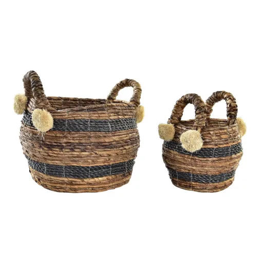 Conjunto de Cestas DKD Home Decor Colonial Fibra (31 x 31 x 33 cm)