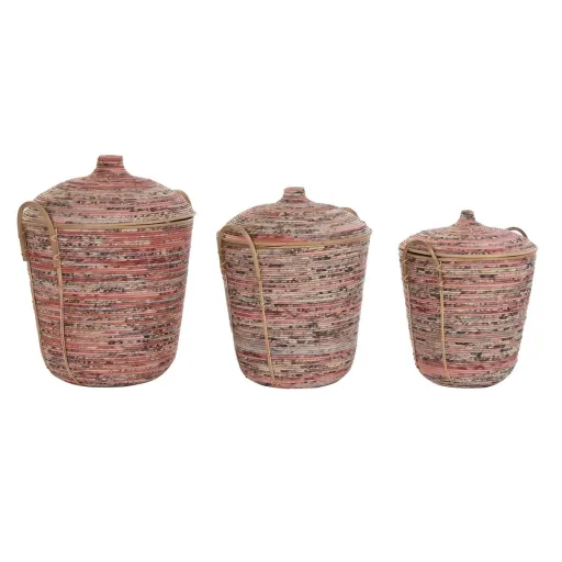 Conjunto de Cestas DKD Home Decor Rotim (51 x 51 x 67 cm)