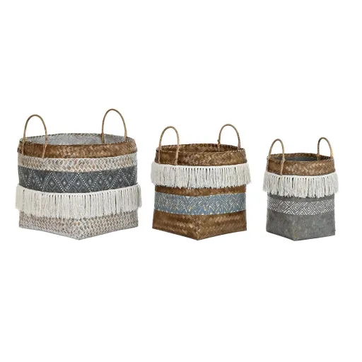 Conjunto de Cestas DKD Home Decor 49 x 49 x 57 cm Bambu Boho