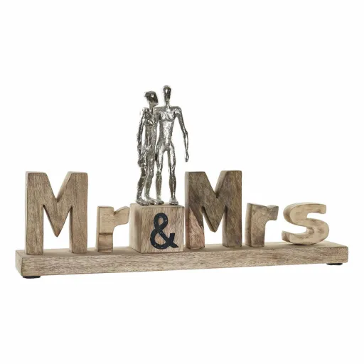 Figura Decorativa DKD Home Decor Mr & Mrs Prateado Alumínio (51 x 7,5 x 28 cm)