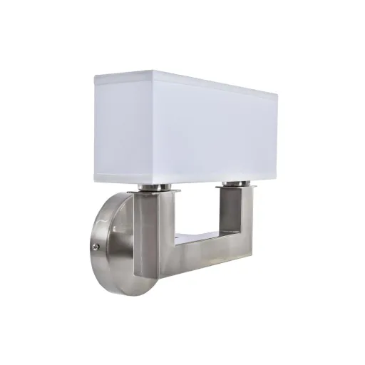 Luminária de Parede DKD Home Decor Prateado Metal Poliéster Branco 220 V 40 W (25 x 14 x 24 cm)