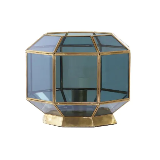 Candeeiro de Mesa DKD Home Decor Cristal Azul Dourado 220 V Latão 50 W Moderno (29 x 29 x 25 cm)