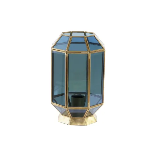 Candeeiro de Mesa DKD Home Decor Cristal Azul Dourado 220 V Latão 50 W Moderno (18 x 19 x 29 cm)