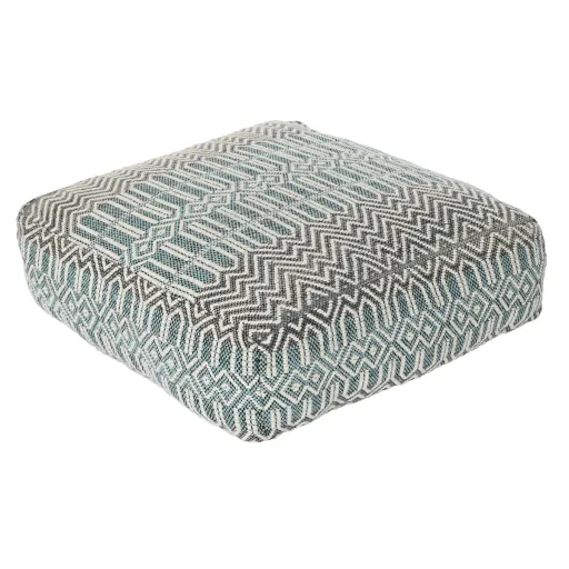 Almofada DKD Home Decor De Solo Riscas Azul Poliéster Algodão Menta Alumínio Branco Verde (60 x 60 x 25 cm)