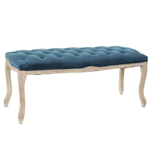 Banqueta DKD Home Decor Poliéster Veludo Madeira da Borracha Verde (110 x 37 x 49 cm)