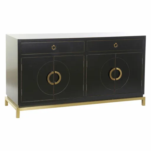 Aparador DKD Home Decor Preto Dourado Metal Choupo 150 x 50 x 80 cm