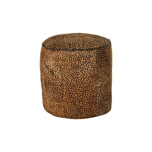 Repousa Pés DKD Home Decor 46 x 46 x 50 cm Preto Castanho Leopardo Colonial