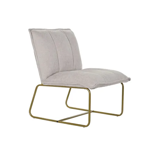 Poltrona DKD Home Decor Bege Dourado Metal Poliéster (66 x 71 x 77 cm)