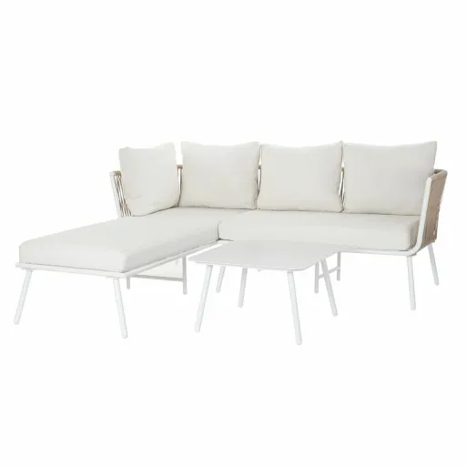 Sofá de Jardim DKD Home Decor Bege Alumínio Corda 196 x 75 x 68,5 cm