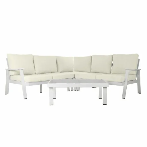 Sofá de Jardim DKD Home Decor Branco Alumínio Cristal 86 cm 212 x 212 x 86 cm