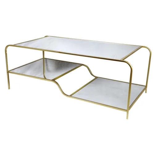 Mesa de Centro DKD Home Decor Glamour Dourado Metal Espelho 120 x 60 x 45 cm