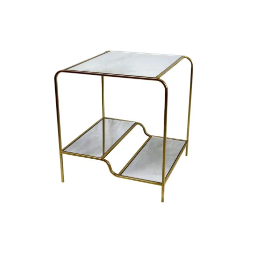 Mesa de Apoio DKD Home Decor Dourado Metal Espelho 50 x 50 x 55 cm