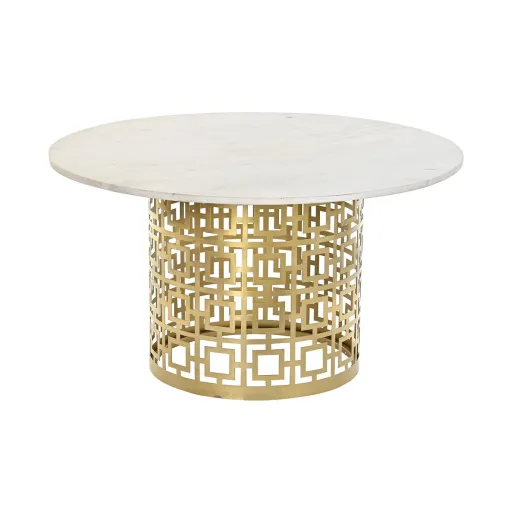 Mesa de Centro DKD Home Decor Branco Dourado Metal Mármore 76 x 76 x 43 cm