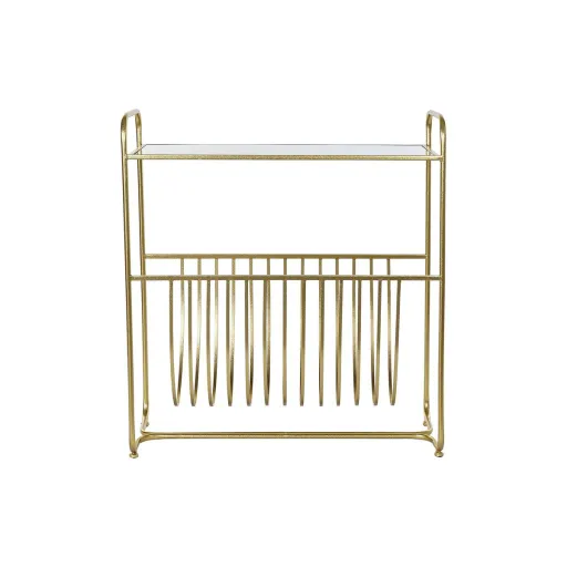 Porta-Revistas DKD Home Decor Espelho Dourado Metal (76 x 35 x 83 cm)