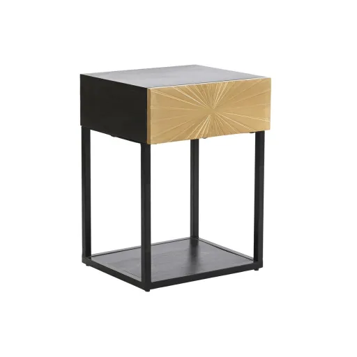 Mesa de Cabeceira DKD Home Decor Dourado 35 x 40 x 55 cm Preto Metal Madeira