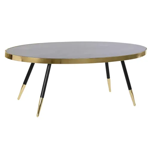 Mesa de Centro DKD Home Decor Preto Dourado Cristal Aço 110 x 50 x 41,5 cm